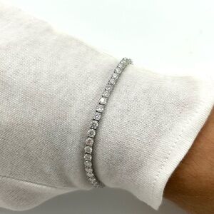 925 Silver, 14.40CTW Moissanite Tennis Bracelet